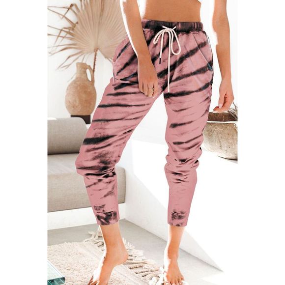 Azura Exchange  Pink Pocketed Tie-dye Print Joggers - Picture 1 of 6